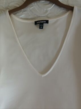 Express Cream V-Neck Blouse